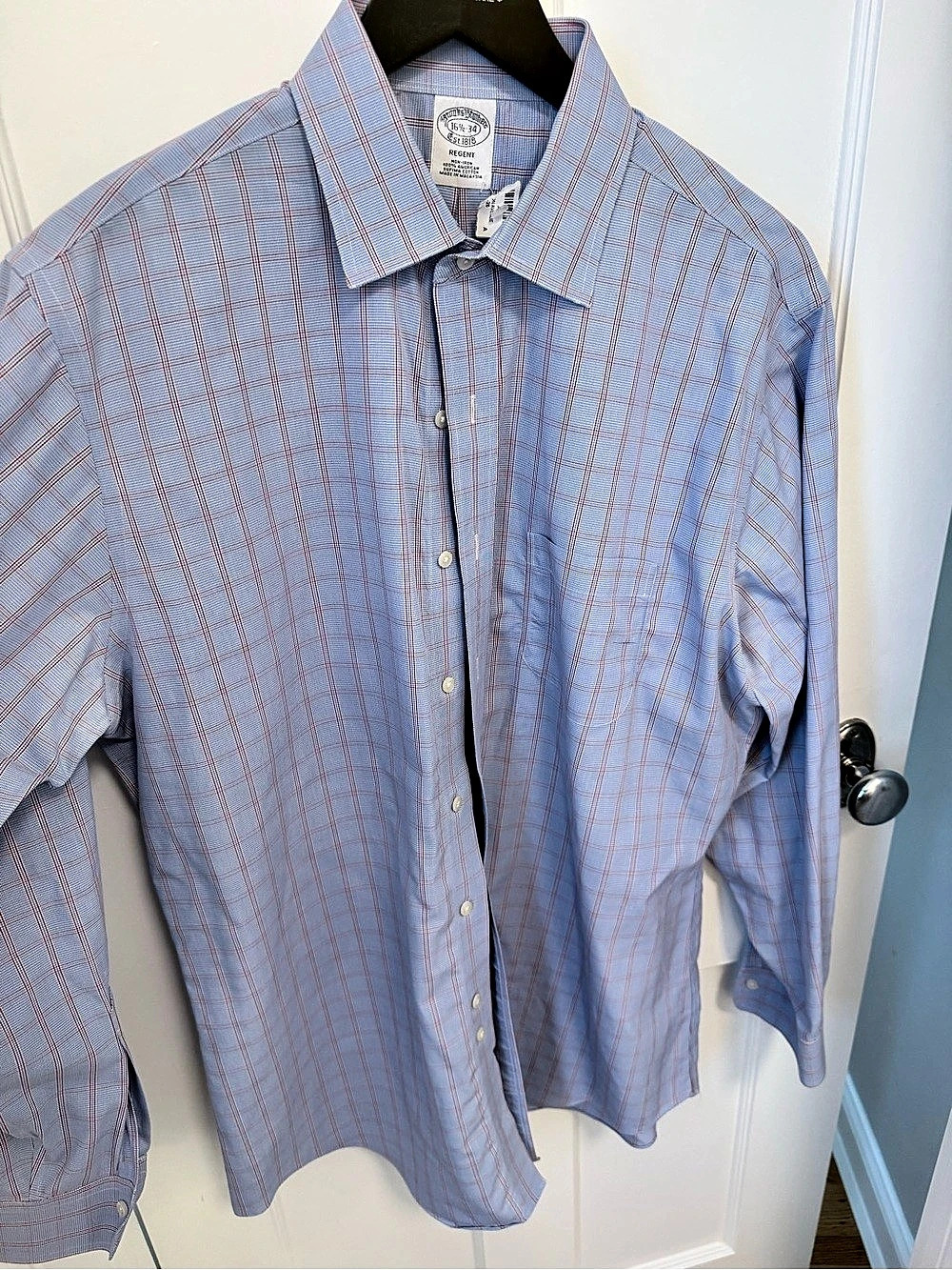 Brooks Brothers Plaid Supima Cotton Shirt Size 16 1/2 - 34